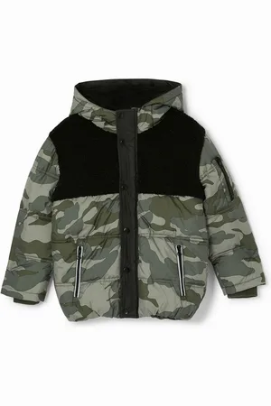 Desigual Giacca trapuntata cappuccio camouflage