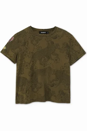 Desigual Maglietta stampa animalier 100% cotone