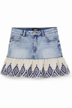 Desigual Minigonna jeans patch di balze