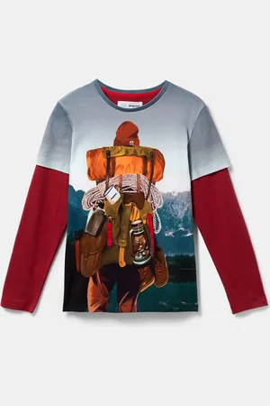 Desigual Maglietta manica doppia montagna