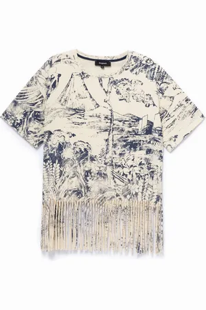 Desigual Maglietta bicolore frange