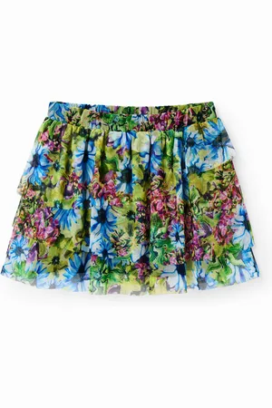 Desigual Minigonna tulle balze floreali