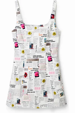 Desigual Abito corto senza spalline giornale