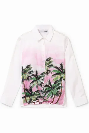 Desigual Camicia bianca palme