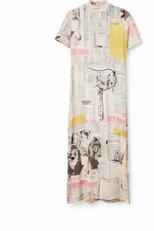 Desigual Abito midi slim carta giornale