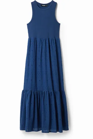 Desigual Abito lungo ricamato combinato