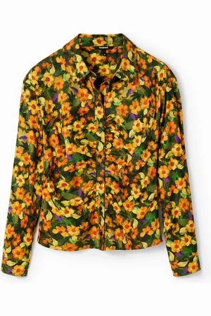 Desigual Camicia fiori arricciati