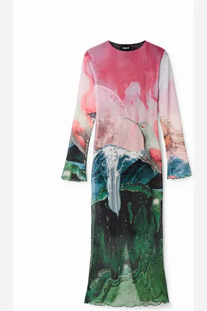Desigual Abito midi slim tulle fantasia