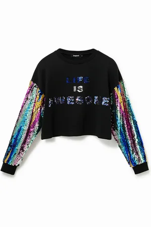 Desigual Felpa crop paillettes