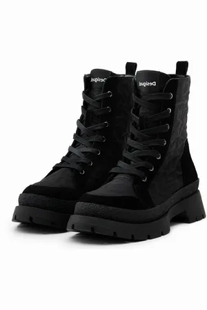 Desigual Stivali stringati effetto leopardato