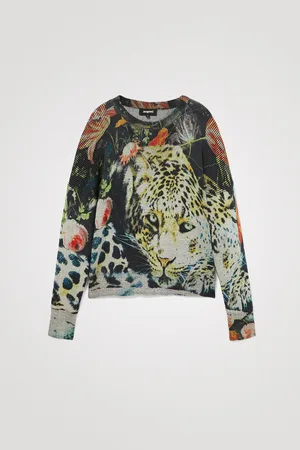 Desigual Maglione a maglia stampa animalier fiori