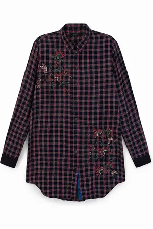 Desigual Camicia tartan fiori