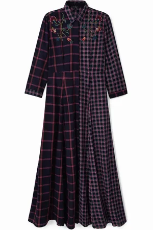 Desigual Vestito chemisier lungo tartan