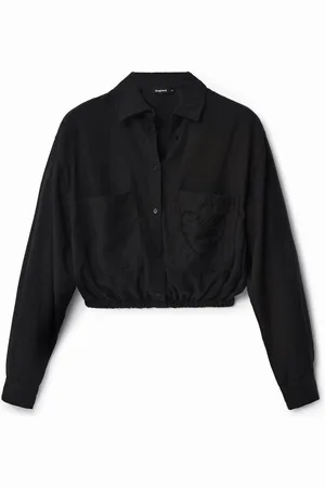 Desigual Camicia cropped con taschino a cuore
