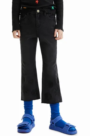 Desigual Jeans svasati cropped floccati
