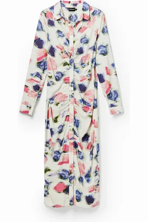Desigual Abito chemisier midi arricciato