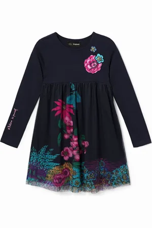 Desigual Vestito in cotone strato tulle