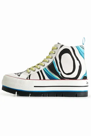 Desigual Sneaker alte plateau psichedeliche