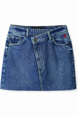 Desigual Minigonna denim a vita incrociata