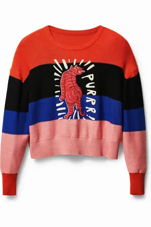 Desigual Maglione a maglia righe