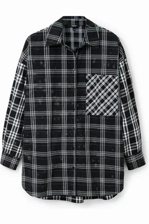 Desigual Camicia patch oversize quadri