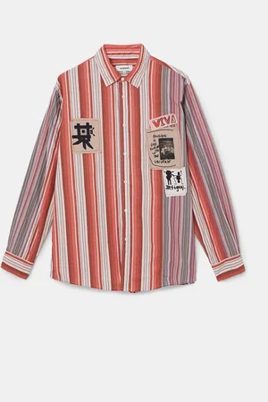 Desigual Camicia cotone patch messaggi