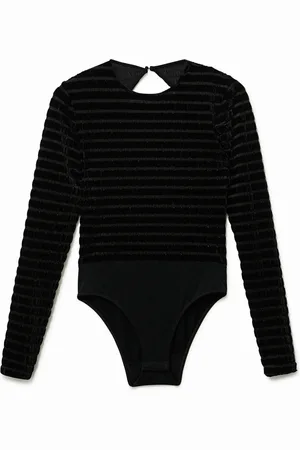Desigual Body slim righe vellutato