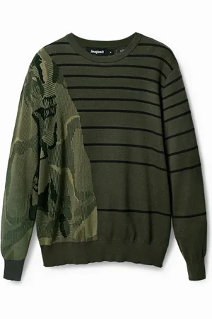 Desigual Maglione a righe camo jacquard
