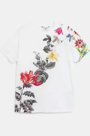Desigual Maglietta fiori 100% cotone