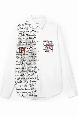 Desigual Camicia lettering 100% cotone