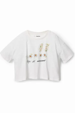 Desigual Maglietta cropped margherite