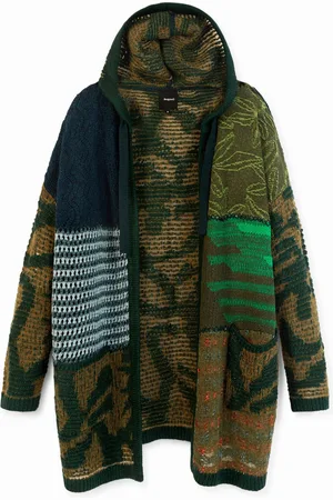 Desigual Maglia aperta cappuccio patch