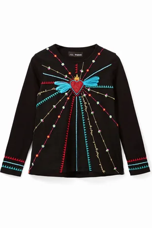 Desigual Maglietta cuori ricami