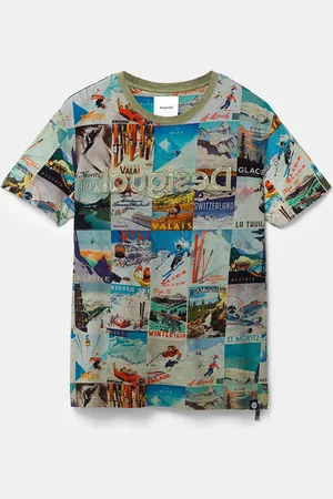 Desigual Maglietta cartoline 100% cotone