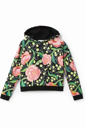 Desigual Felpa con cappuccio fiori