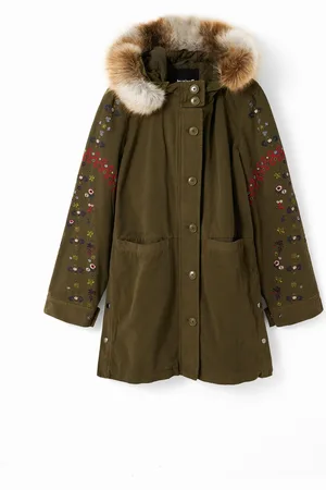 Desigual Parka cappuccio ricamato