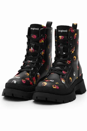 Desigual Stivali a fiori con lacci