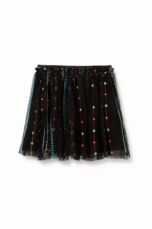 Desigual Minigonna svasata con strato in tulle