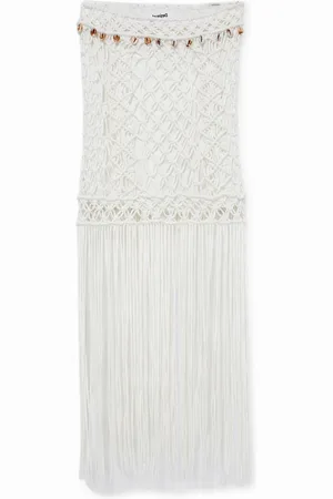 Desigual Minigonna in macramÃ¨ con frange