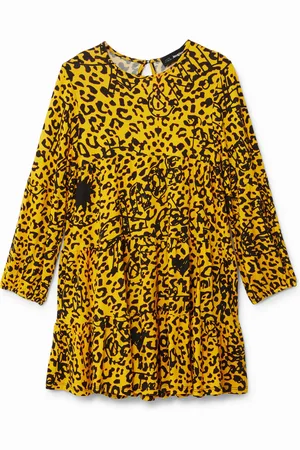Desigual Vestito a trapezio leopardato