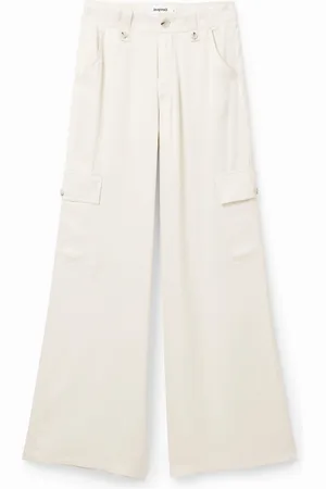 Desigual Pantaloni cargo raso Wide leg