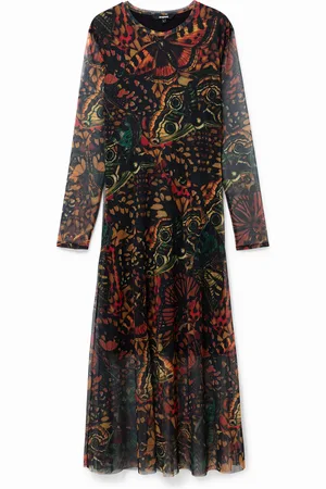 Desigual Vestito slim midi farfalle