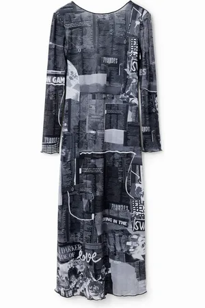 Desigual Abito midi slim carta giornale