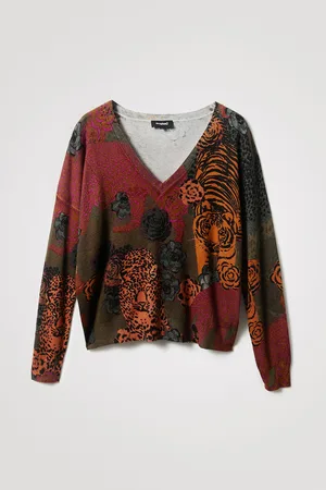 Desigual Maglione a maglia stampa animalier