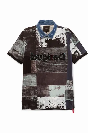 Desigual Polo in cotone collo in jeans