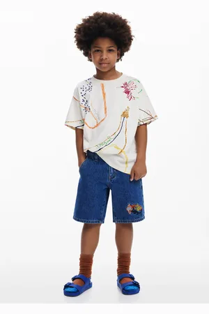 Desigual Bermuda di jeans ricamata