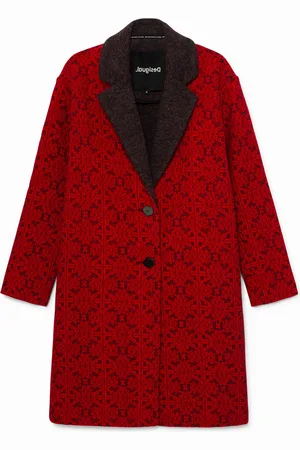 Desigual Cappotto lungo in tricot fregi