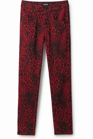 Desigual Pantaloni slim con stampa animalier
