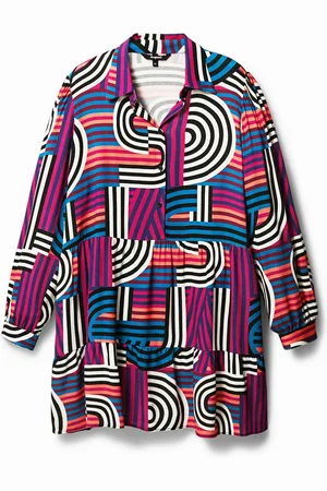 Desigual Vestito corto chemisier geometrie