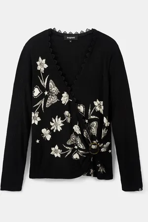 Desigual Maglia fine incrociata farfalle